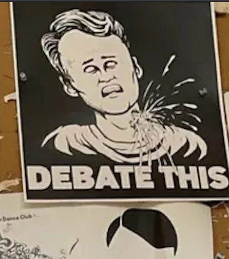 A poster at the University of Louisville following Charlie Kirk’s assassination.