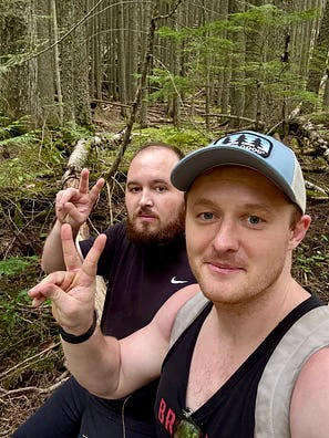 My twin and I in August 2025. He’s on the left, I’m on the right. Peace!